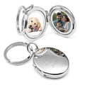 Engraved Two Photo Keychain Oval Locket-SSI1000